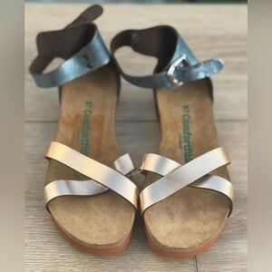 Comfortiva Rose Gold Strappy Ankle Sandal